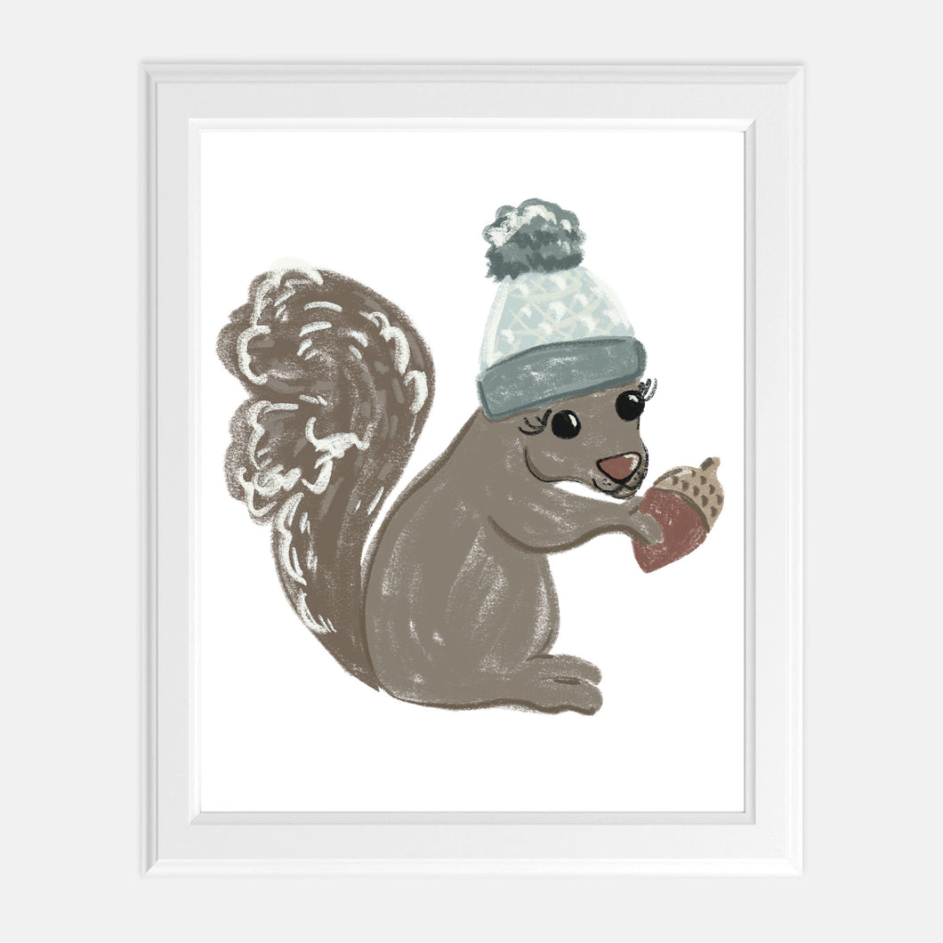 Cozy Squirrel Print